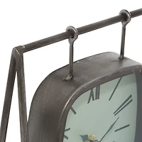 12" Gray Wood Farmhouse Swing Clock