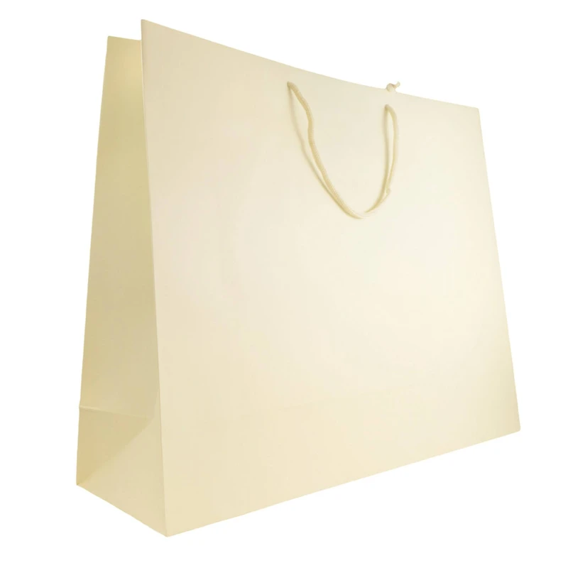 JAM Paper Jumbo Ivory Matte Horizontal Gift Bags, 24ct.