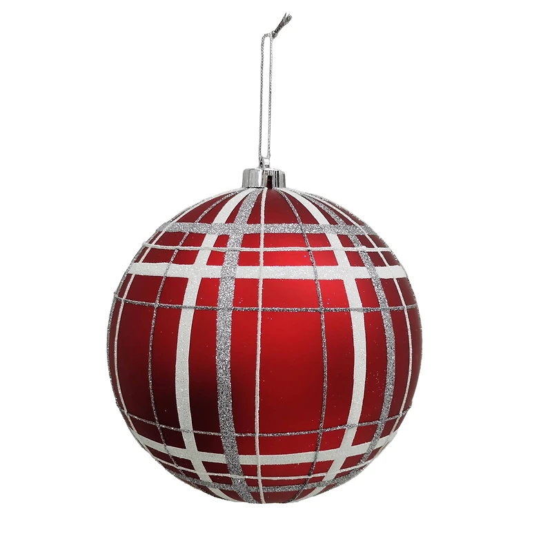 8.25" Red & Silver Glitter Jumbo Ball Ornament by Ashland®