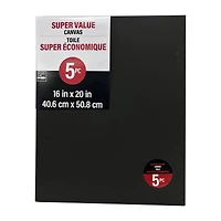 5 Pack 16" x 20" Black Canvas Super Value Pack by Artist's Loft®