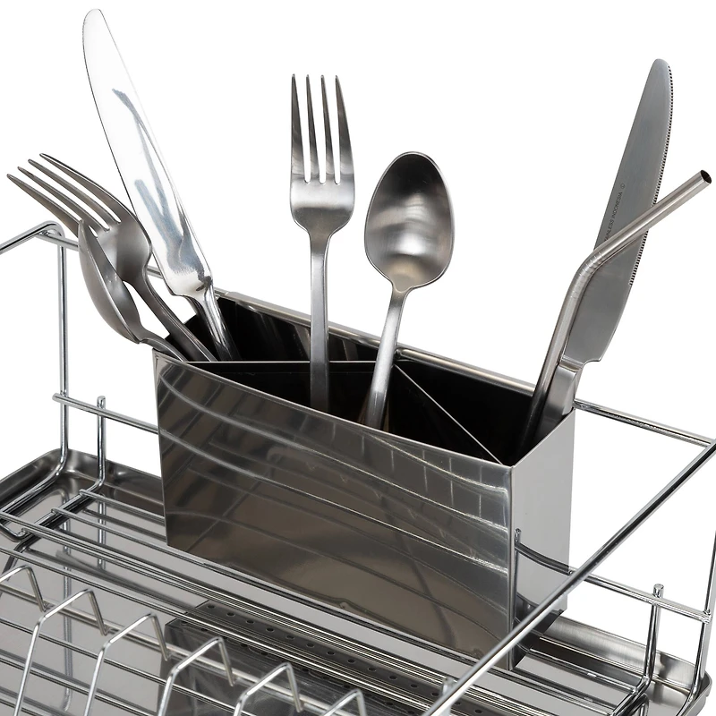 Kitchen Details Twisted Chrome 3-Piece Dish Rack