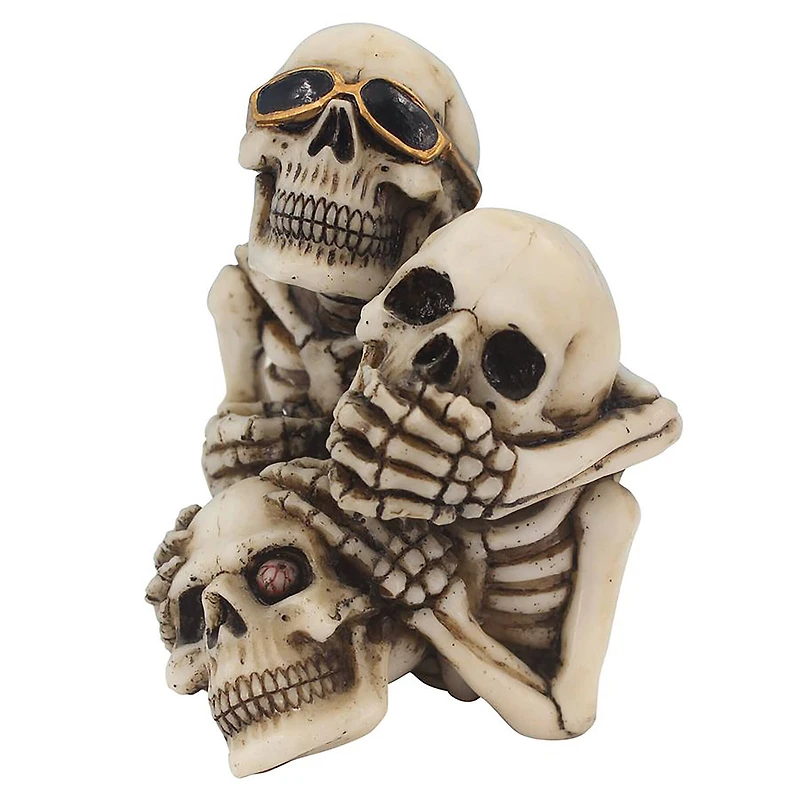 Design Toscano 5" See, Hear, Speak No Evil Skeleton Buddies Pencil Holder