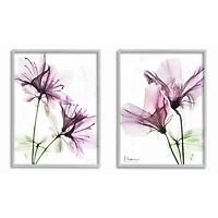 Stupell Industries Purple Flower Bloom Gray Framed Wall Art Set
