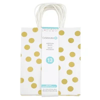 Medium Gold & White Polka Dot Gift Bag Value Pack by Celebrate It™