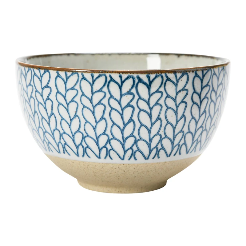 Hello Honey® 4.7" Blue & White Hand-Painted Ice-Cream Stoneware Bowls, 2ct.