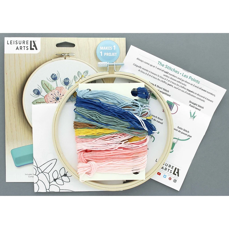 Leisure Arts® 6" Pink Poppies Embroidery Kit