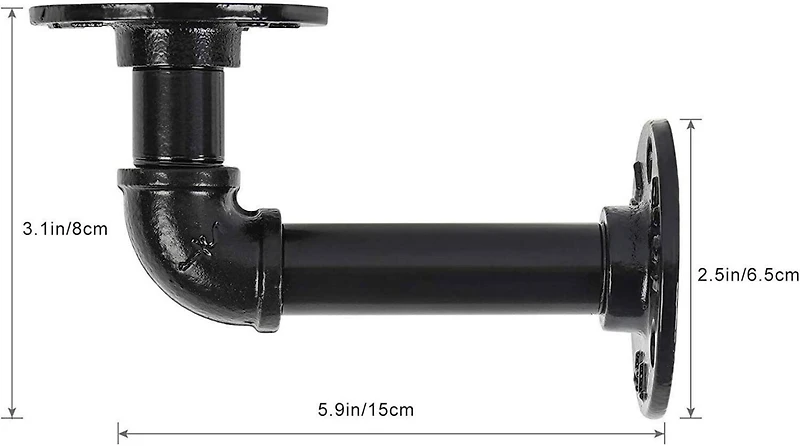 NEX™ Black Industrial Pipe Wall Shelf Brackets, 4ct.