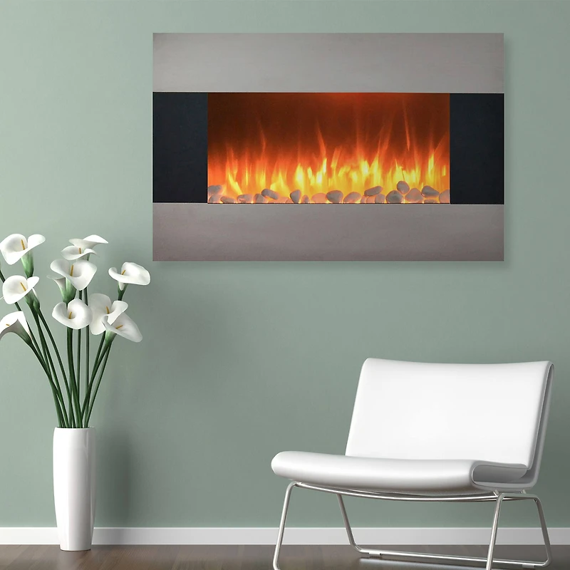 Hastings Home 36" Stainless Steel Fireplace