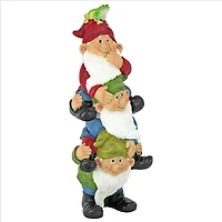 Design Toscano 16" Tower of Three Gnomes & Frog Statue