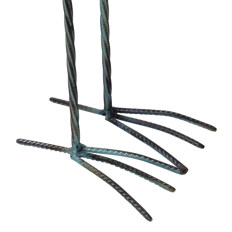 Set of 2 Green Metal Coastal Garden Sculpture, 40", 38"