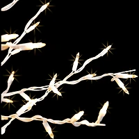 6ft. Pre-Lit White Cascade Twig Artificial Christmas Tree, Clear Lights