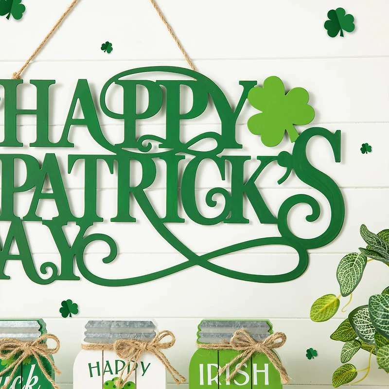 Glitzhome® 24" Metal "HAPPY St. Patrick's Day" Wall Decor