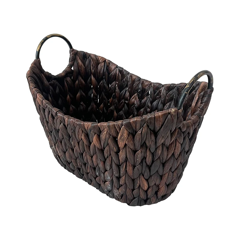 Espresso Woven Basket with Metal Handles by Ashland