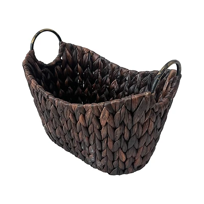 Espresso Woven Basket with Metal Handles by Ashland