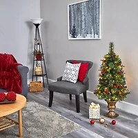 4ft. Pre-Lit Pine, Pinecone & Berries Artificial Christmas Tree, Clear LED Lights