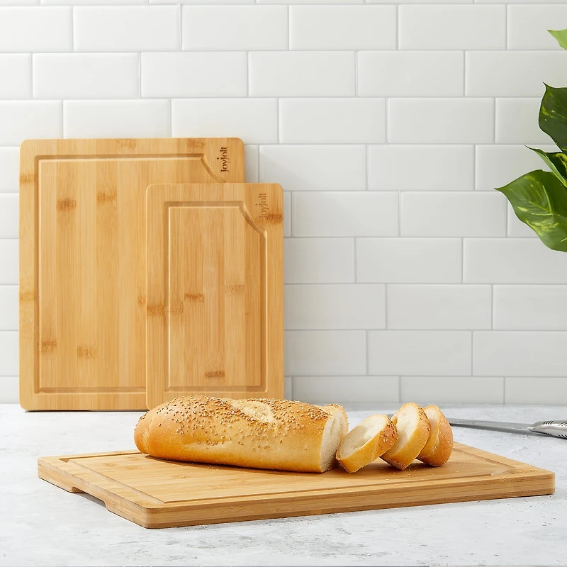 JoyJolt® 3-Piece Bamboo Cutting Board Set