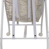 Honey Can Do White/Natural Single Bounce Back Hamper with Wheels and Lid