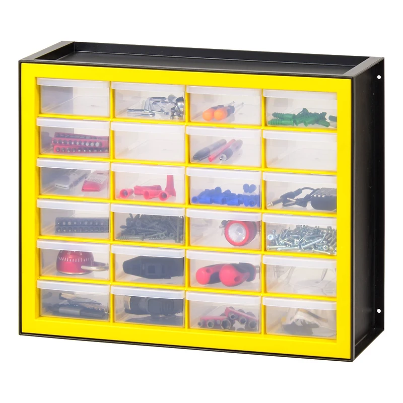 IRIS® Yellow & Black 24-Drawer Parts Cabinet