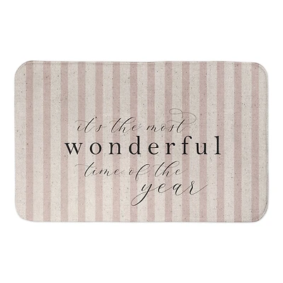 It's the Most Wonderful Time of the Year Red Stripe 21" x 34" Bath Mat
