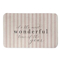 It's the Most Wonderful Time of the Year Red Stripe 21" x 34" Bath Mat