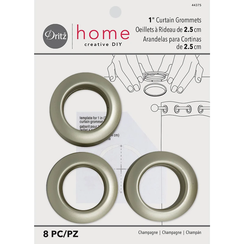 Dritz Home 1" Champagne Curtain Grommets