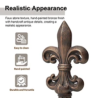 Glitzhome® 21.25" Bronze Standing Fleur De Lis Garden Statue