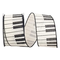 JAM Paper 2.5" x 10yd. Ivory Piano Keys Wired Ribbon