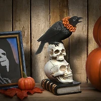 11" Crow & Skulls Halloween Décor