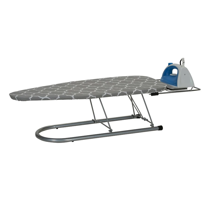 Household Essentials Steel Top Table Top Ironing Board with Iron Rest