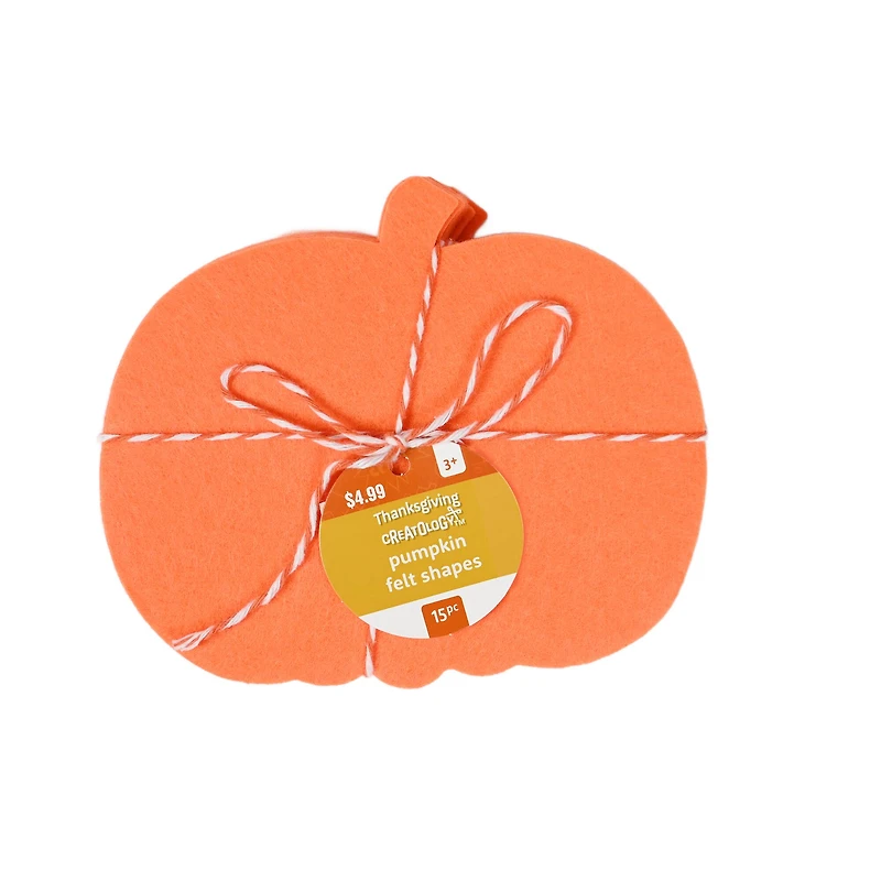 Orange Felt Pumpkin Shapes, 15ct. by Creatology™
