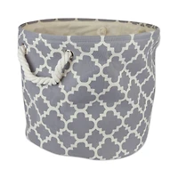 DII® 9" Gray Lattice Fabric Bin