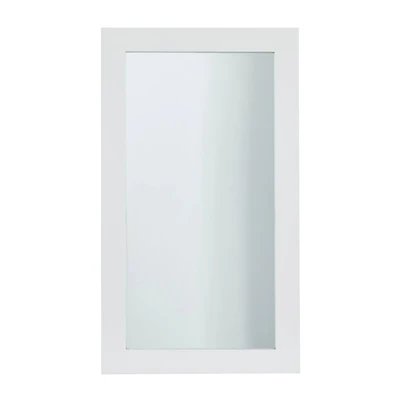 White Wood Contemporary Wall Mirror 24" x 42"