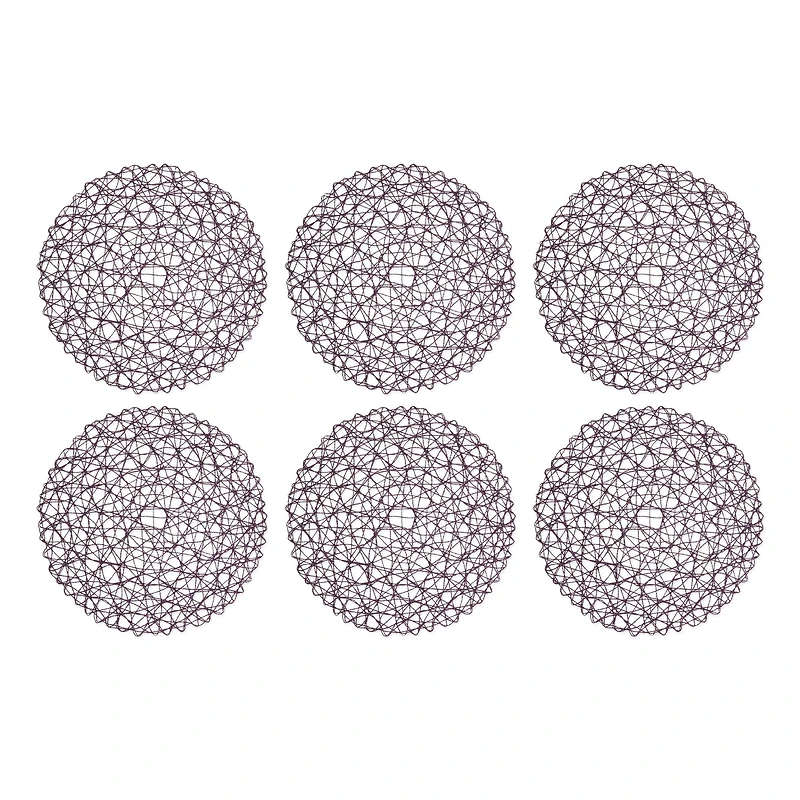 DII® Eggplant Woven Paper Round Placemat (Set of 6)