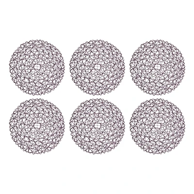 DII® Eggplant Woven Paper Round Placemat (Set of 6)