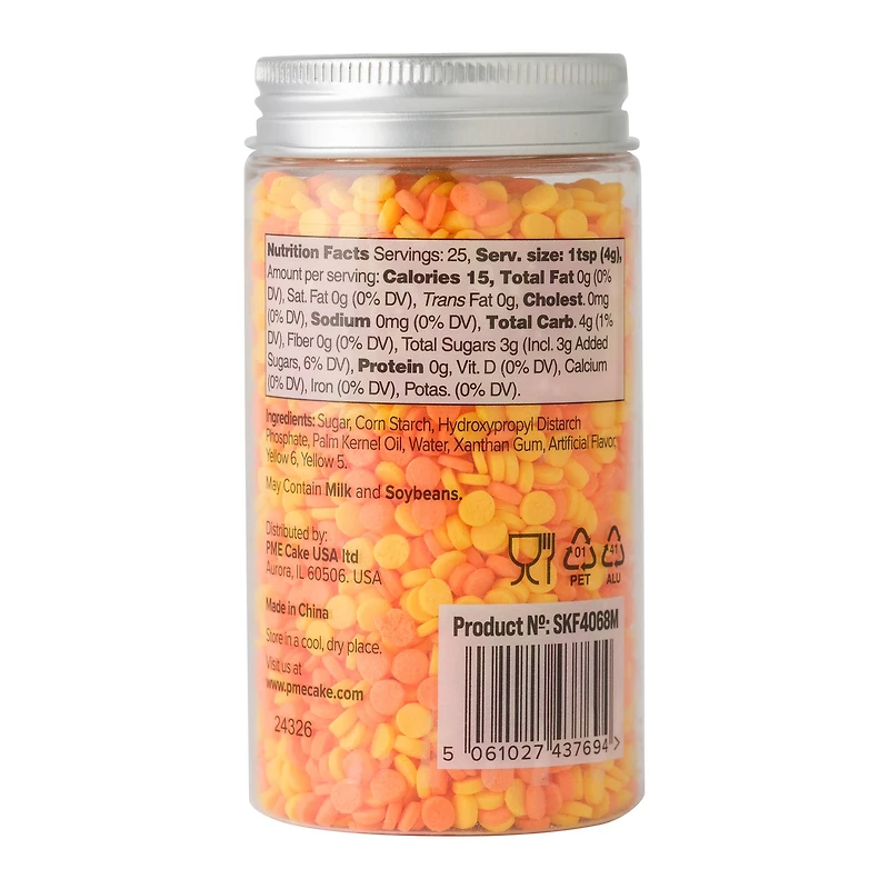PME Cake Sweet Street® Orange & Yellow Confetti Sprinkle Mix