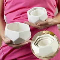 Kate Aspen Geometric Ceramic Planter Set