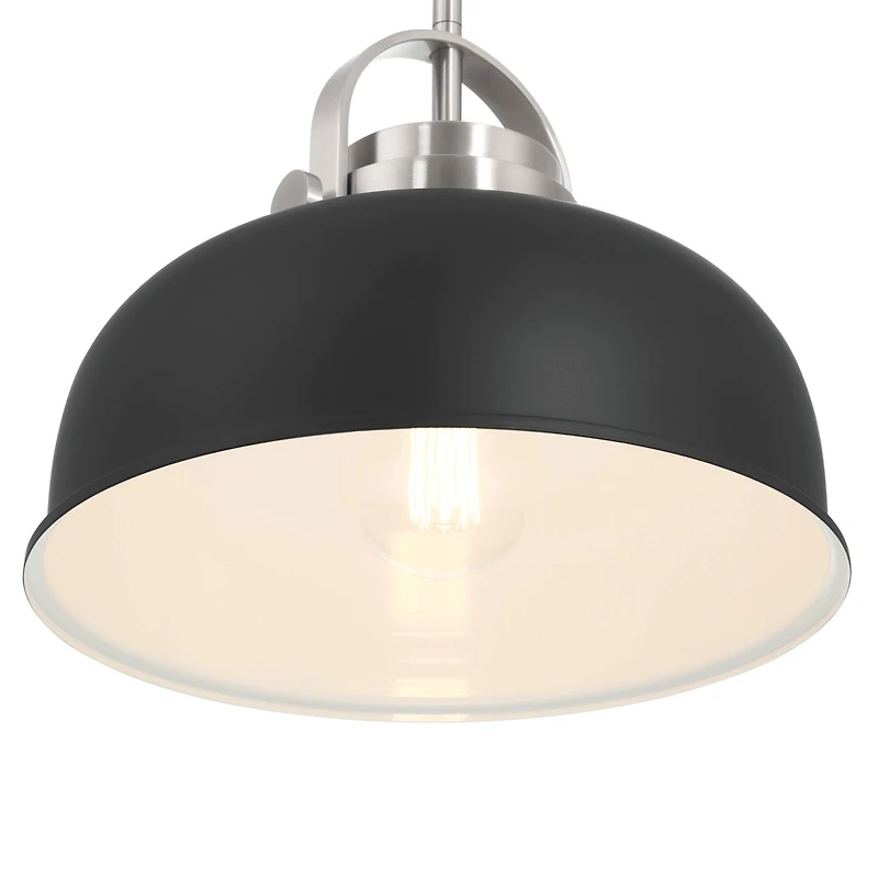 Hello Honey® Arte Black & Nickel Industrial Metal 2-Tone Ceiling Light