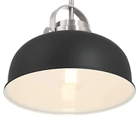 Hello Honey® Arte Black & Nickel Industrial Metal 2-Tone Ceiling Light