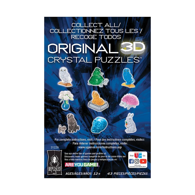 3D Crystal Puzzle - Frog (Yellow): 43 Pcs