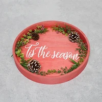 Elegant Designs™ 13.8" Round Tis the Season Serving Tray with Handles