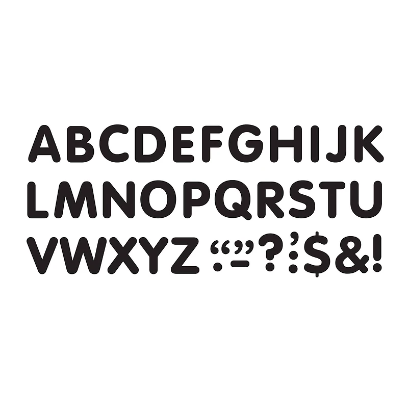 TREND Enterprises® Black 2" STICK-EZE® Stick-On Letters, 107 Pieces Per Pack, 6 Packs total of 642