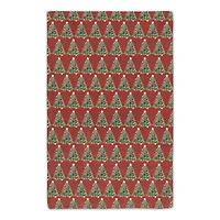 Oh Christmas Tree on Red Background Tea Towel Set