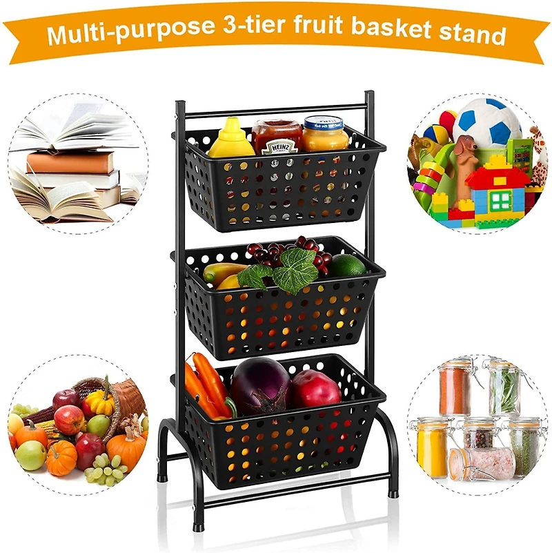 NEX™ Black Metal & Plastic Storage Basket