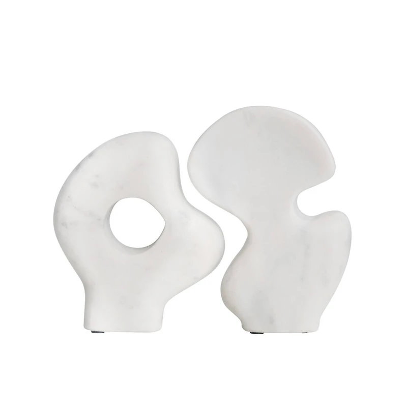 Hello Honey® 6.5" White Decorative Abstract Marble Sculptures Set