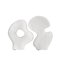 Hello Honey® 6.5" White Decorative Abstract Marble Sculptures Set