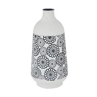 White Iron French Country Vase, 16" x 8" x 8"