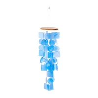 Blue Capiz shell Coastal Windchime, 26", 6"
