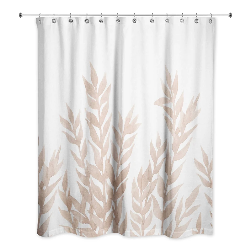 Brown Dried Florals 71" x 74" Shower Curtain