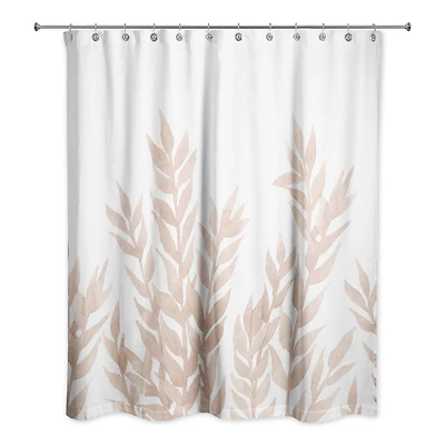Brown Dried Florals 71" x 74" Shower Curtain