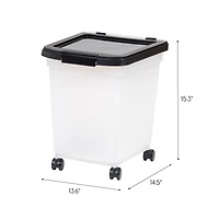 Clear & Black 32.5qt. Pet Food Container With Sealed Top
